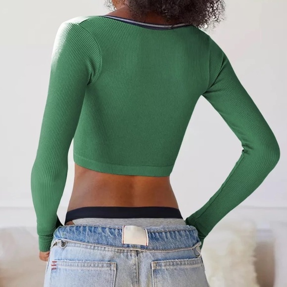 Urban outfitters out from under long sleeve cropped ribbed tee M/L - Picture 2 of 4